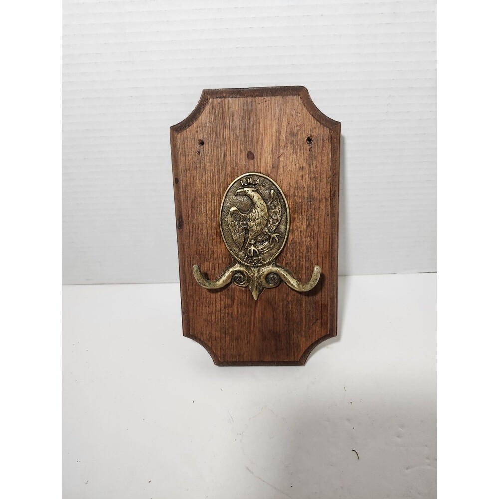 Vintage Metal American Eagle Double Wall Hook / Hanger stamp 1792 I.N.A.